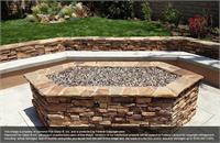 Tuscan Reserve Fireplace Glass installed in an outdoor fire pit